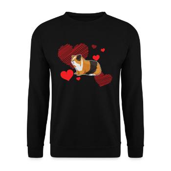I Love Guinea Pigs - Unisex Sweatshirt - black - Front - Alina (178cm) & Michal (187cm)