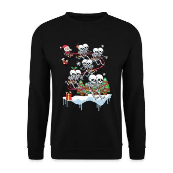 Skeleton Skull Skull Christmas Gift - Sweat-shirt Unisexe - noir - Devant - Alina (178cm) & Michal (187cm)