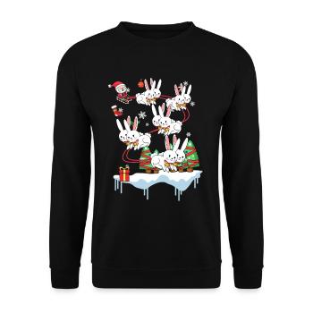 Rabbit rabbit Santa Claus Christmas gift - Unisex Sweatshirt - black - Front - Alina (178cm) & Michal (187cm)