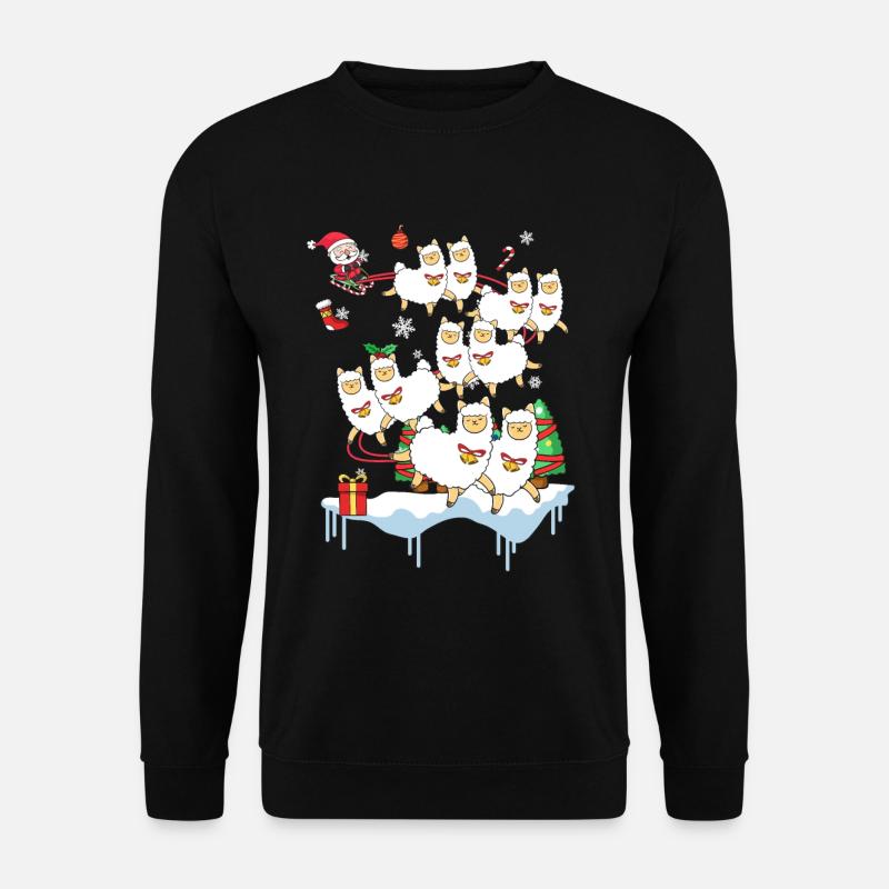 Llama Alpaca Vikunja Santa Christmas Gift - Sweat-shirt Unisexe - noir