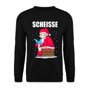 Shit Santa Claus Anti Christmas Gift - Sweat-shirt Unisexe - noir - Devant - Alina (178cm) & Michal (187cm)