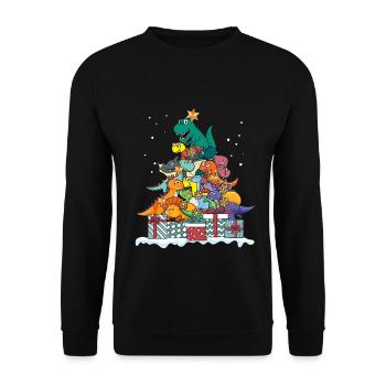 Dinosaur T-Rex Christmas Gift - Unisex Sweatshirt - black - Front - Alina (178cm) & Michal (187cm)