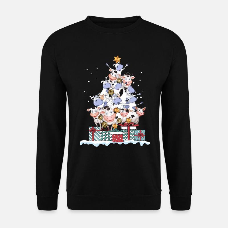 Kuh Kühe Landwirt Bauer Weihnachten Geschenk - Unisex Pullover - Schwarz
