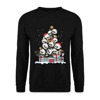 Panda Panda Kawaii Cadeau De Noël - Sweat-shirt Unisexe - noir - Devant - Alina (178cm) & Michal (187cm)
