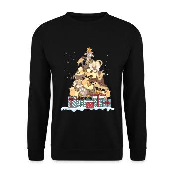 Ziegen Ziege Geiss Ziegenbock Weihnachten Geschenk - Unisex Pullover - Schwarz - Vorne - Alina (178cm) & Michal (187cm)