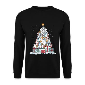 Bunny Rabbit Christmas Carnic Gift - Unisex Sweatshirt - black - Front - Alina (178cm) & Michal (187cm)