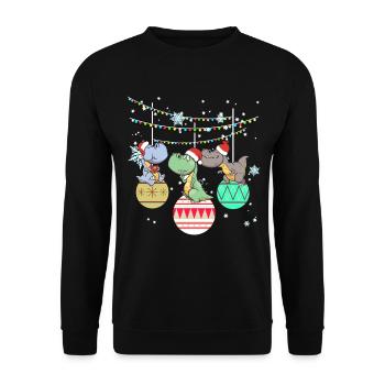 Dinosaure T-Rex Père Noël Cadeau - Sweat-shirt Unisexe - noir - Devant - Alina (178cm) & Michal (187cm)
