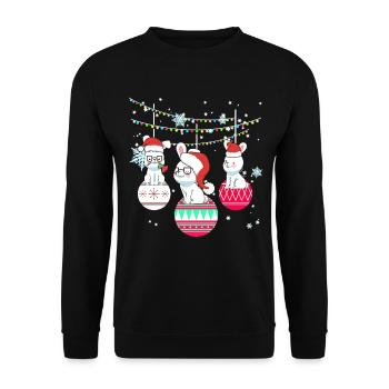 Rabbit rabbit bunnies Christmas gift - Unisex Sweatshirt - black - Front - Alina (178cm) & Michal (187cm)