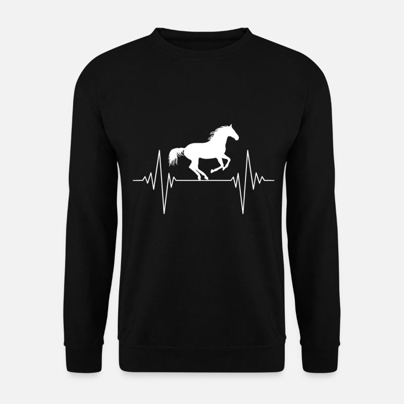 Silhouette du cheval battant de cœur - Sweat-shirt Unisexe - noir