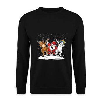 Tamponner tamponner père noël cadeau renne licorne - Sweat-shirt Unisexe - noir - Devant - Alina (178cm) & Michal (187cm)