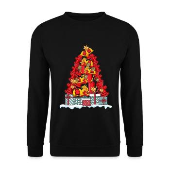 Pompier pompier cadeau de noël - Sweat-shirt Unisexe - noir - Devant - Alina (178cm) & Michal (187cm)