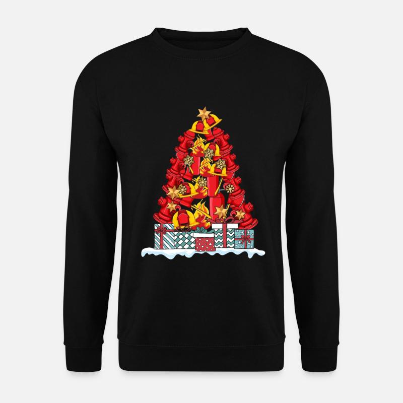 Feuerwehr Feuerwehrmann Weihnachten Geschenk - Unisex Pullover - Schwarz