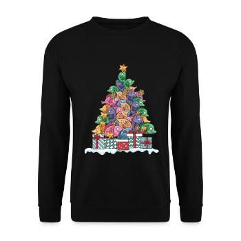 Poisson pêcheur pêchant pour le cadeau de Noël - Sweat-shirt Unisexe - noir - Devant - Alina (178cm) & Michal (187cm)