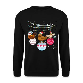 Chicken chickens chicken coop Christmas gift - Unisex Sweatshirt - black - Front - Alina (178cm) & Michal (187cm)