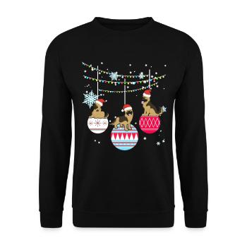 Cadeau de Noël de chien de berger allemand - Sweat-shirt Unisexe - noir - Devant - Alina (178cm) & Michal (187cm)