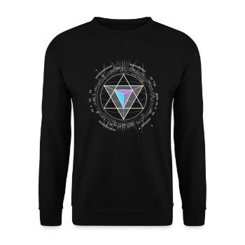 nerd CPU pyramide illuminati game wow hacker code - Unisex Pullover - Schwarz - Vorne - Alina (178cm) & Michal (187cm)