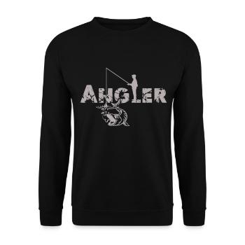 Angler fischen Fisch Geschenk - Unisex Pullover - Schwarz - Vorne - Alina (178cm) & Michal (187cm)