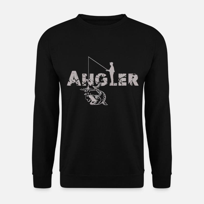 Angler fischen Fisch Geschenk - Unisex Pullover - Schwarz