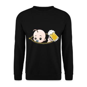 Schwangerschaft Bier trinken schwanger Geschenk - Unisex Pullover - Schwarz - Vorne - Alina (178cm) & Michal (187cm)