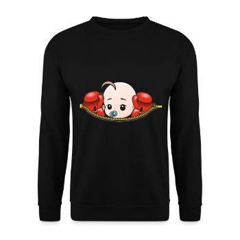 Schwangerschaft Boxer boxen schwanger Geschenk - Unisex Pullover - Schwarz - Vorne - Alina (178cm) & Michal (187cm)