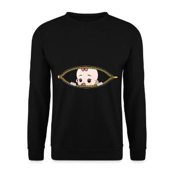 Schwangerschaft Schwanger Tochter Geschenk - Unisex Pullover - Schwarz - Vorne - Alina (178cm) & Michal (187cm)