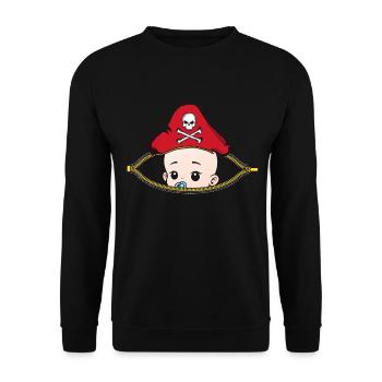 Schwangerschaft Schwanger Pirat Sohn Geschenk - Unisex Pullover - Schwarz - Vorne - Alina (178cm) & Michal (187cm)