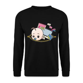 Schwangerschaft Nerd Programmierer schwanger - Unisex Pullover - Schwarz - Vorne - Alina (178cm) & Michal (187cm)