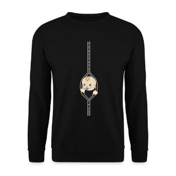 Schwangerschaft Schwanger Baby Sohn Geschenk - Unisex Pullover - Schwarz - Vorne - Alina (178cm) & Michal (187cm)