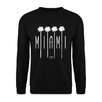 Miami Beach City - Unisex Sweatshirt - black - Front - Alina (178cm) & Michal (187cm)