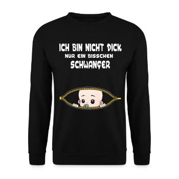 Schwangerschaft Schwanger Baby Spruch Geschenk - Unisex Pullover - Schwarz - Vorne - Alina (178cm) & Michal (187cm)