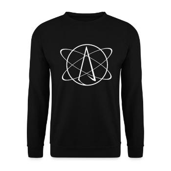 Atheismus Symbol Atheist Geschenk Wissenschaft - Unisex Pullover - Schwarz - Vorne - Alina (178cm) & Michal (187cm)