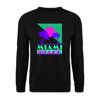 Miami Beach Green - Unisex Pullover - Schwarz - Vorne - Alina (178cm) & Michal (187cm)