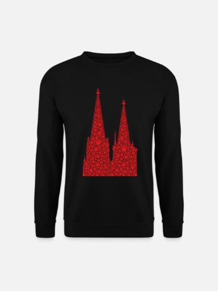 Kölner Dom Herzen Kölle Liebe Herz Karneval Köln - Unisex Pullover - Schwarz