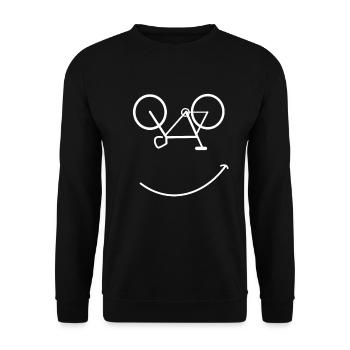 bike face glasses bike bike smile laugh nerd LOL - Unisex Sweatshirt - black - Front - Alina (178cm) & Michal (187cm)