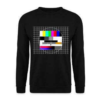 TV Test Image 90s Party 80s Retro 90s - Unisex Sweatshirt - black - Front - Alina (178cm) & Michal (187cm)