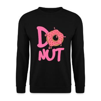 Donut Logo Rose Sparkle - Sweat-shirt Unisexe - noir - Devant - Alina (178cm) & Michal (187cm)