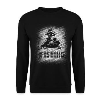 Fishing - Unisex Sweatshirt - black - Front - Alina (178cm) & Michal (187cm)