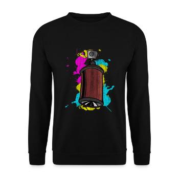 Bombe aérosol graffiti avec peintures en aérosol - Sweat-shirt Unisexe - noir - Devant - Alina (178cm) & Michal (187cm)