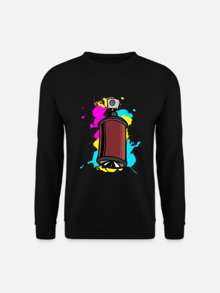 Bunter Schalfspray mit Graffiti-Design - Unisex Pullover - Schwarz