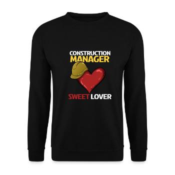 Ouvrier de la construction Coeur Amour Design - Sweat-shirt Unisexe - noir - Devant - Alina (178cm) & Michal (187cm)