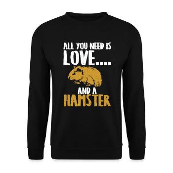 Loving and hamster motif - Unisex Sweatshirt - black - Front - Alina (178cm) & Michal (187cm)
