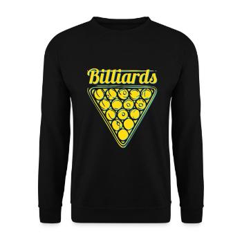 Billard Billiards Design auf Streetwear - Unisex Pullover - Schwarz - Vorne - Alina (178cm) & Michal (187cm)