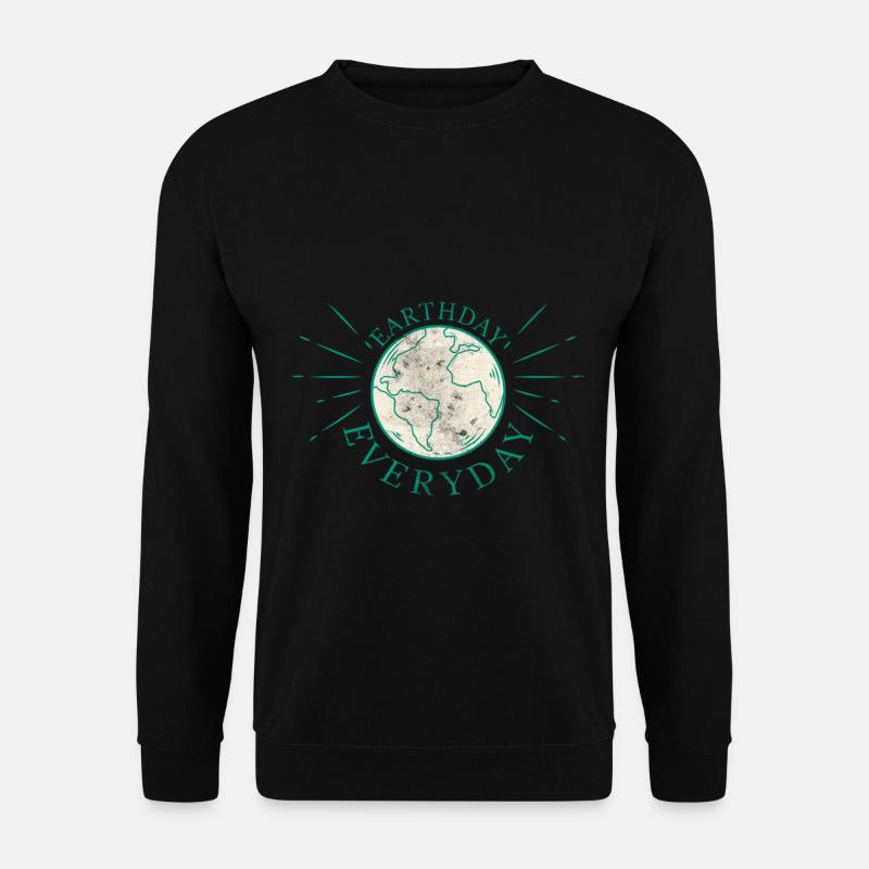 Erdkugel mit umweltfreundlichem Slogan - Unisex Pullover - Schwarz