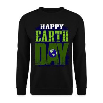 HAPPY EARTH DAY Conception motivante - Sweat-shirt Unisexe - noir - Devant - Alina (178cm) & Michal (187cm)