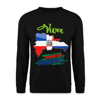 Dominican Republic Flag Design - Unisex Sweatshirt - black - Front - Alina (178cm) & Michal (187cm)