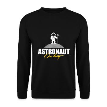 Astronaut in Action Gift - Unisex Sweatshirt - black - Front - Alina (178cm) & Michal (187cm)