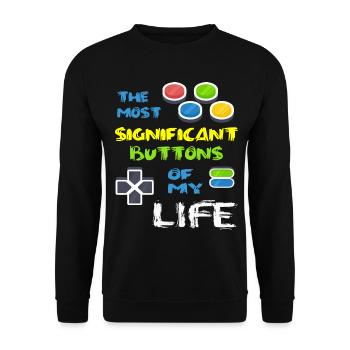Video Game VideoGame Play Hobby Gift - Unisex Sweatshirt - black - Front - Alina (178cm) & Michal (187cm)