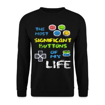 Video Game VideoGame Play Hobby Gift - Unisex Sweatshirt - black - Front - Alina (178cm) & Michal (187cm)