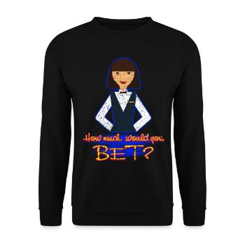 Gambling Casino Poker Roulette - Unisex Sweatshirt - black - Front - Alina (178cm) & Michal (187cm)
