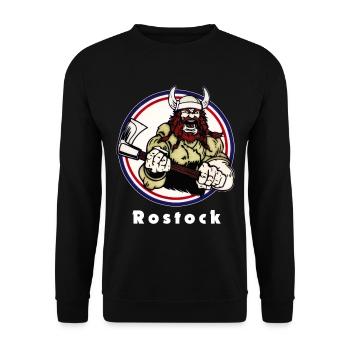 Rostock Vikings - Unisex Sweatshirt - black - Front - Alina (178cm) & Michal (187cm)